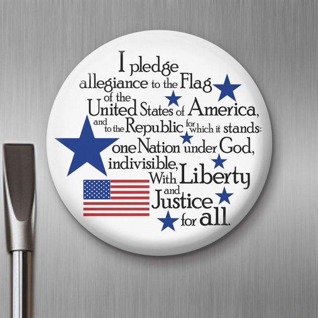 Imán Prometo lealtad a la bandera de las Naciones Unida (Magnet)
