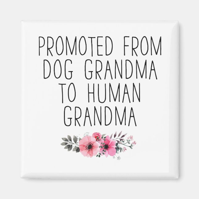 Imán Promocionado A La Abuela Humana De La Abuela Perro (Frente)