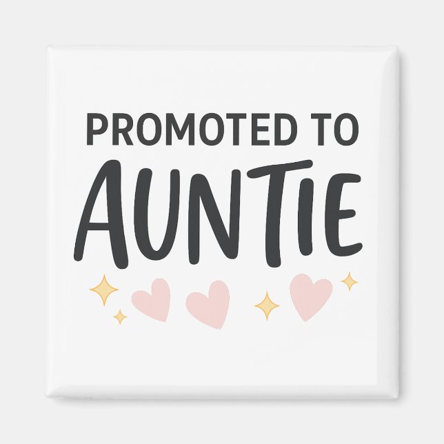 Imán Promocionado a la Invitación de la tía Cute (Frente)