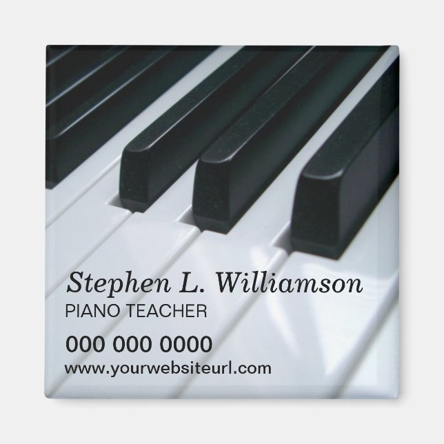 Imán promocional del profesor de piano (Frente)