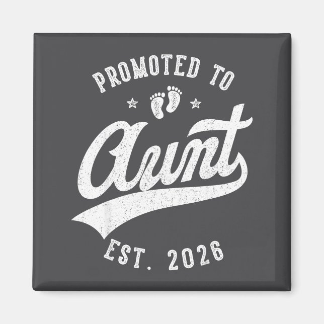 Imán Promoted To Aunt 2026 Baby Announcement Family Mat (Frente)