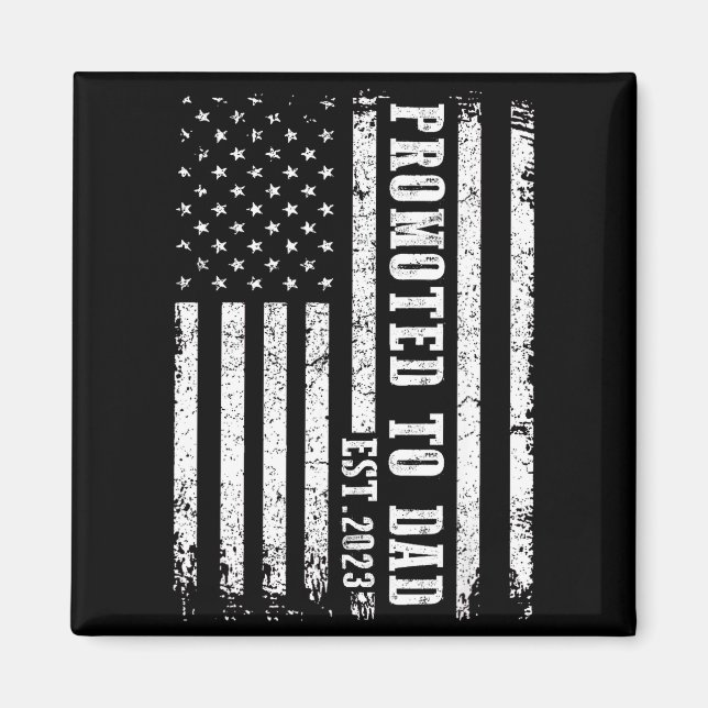 Imán Promoted To Dad 2023 Funny Shirt For New Dad  (Frente)