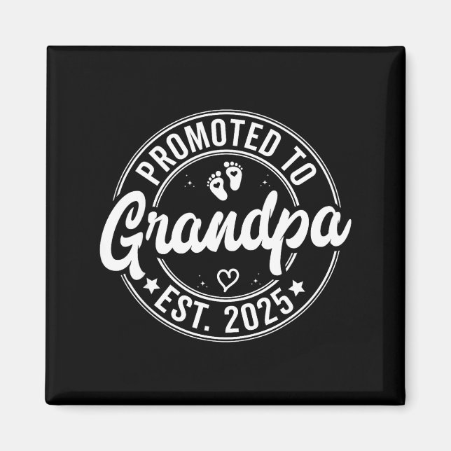 Imán Promoted To Grandpa Est 2025 Grandparents New Gran (Frente)