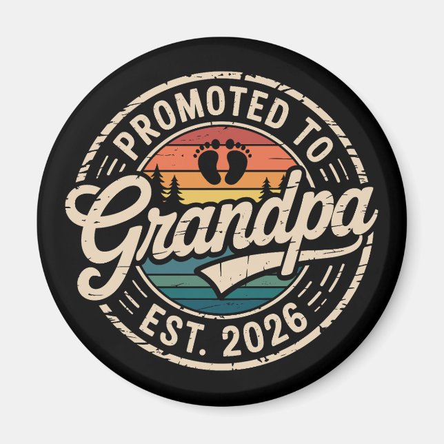 Imán Promoted To Grandpa Est 2026 Pregnancy Retro (Frente)