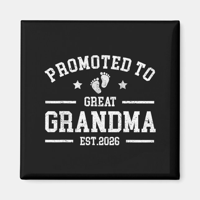 Imán Promoted To Great Grandma Est. 2026 Baby Announcem (Frente)