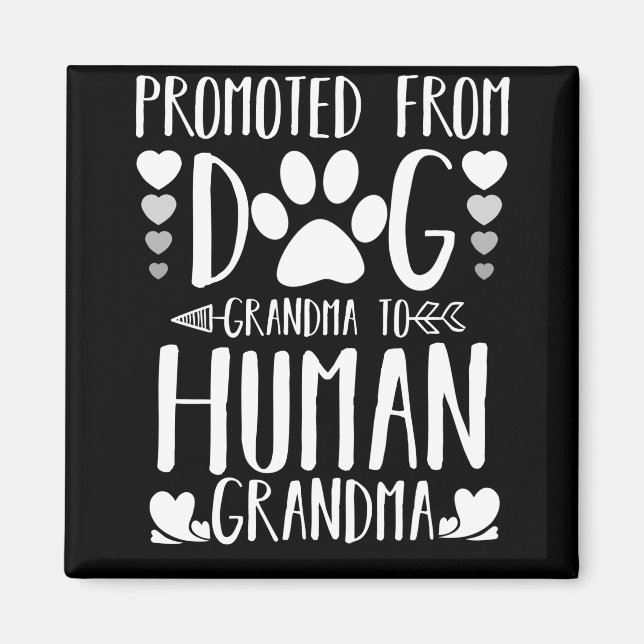 Imán Promovido De La Abuela Perro A La Abuela Humana (Frente)