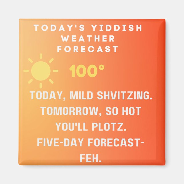 Imán Pronóstico del Tiempo en Yidis  (Frente)