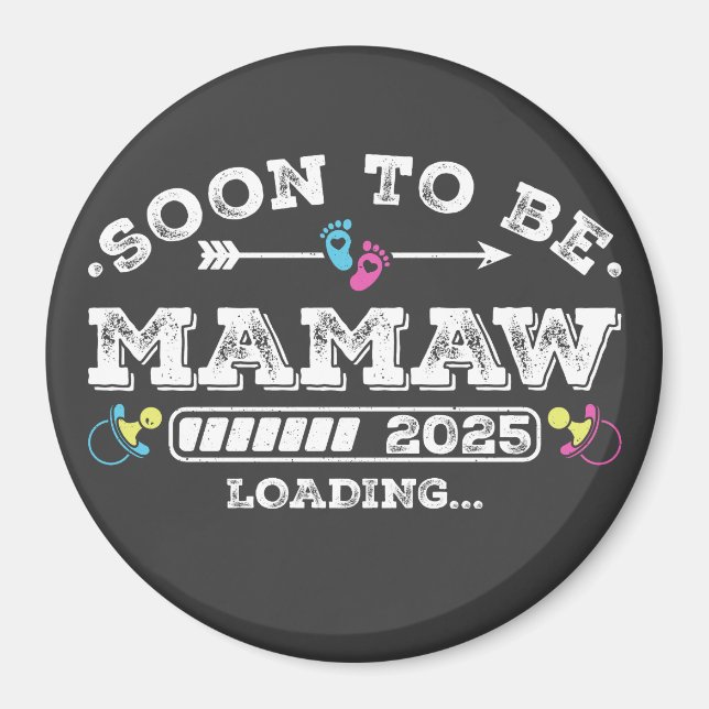 Imán Pronto seré Mamaw 2025 Círculo de carga (Frente)
