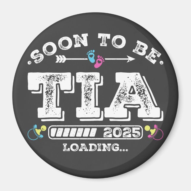 Imán Pronto seré Tía 2025 Círculo de carga (Frente)