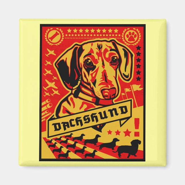Imán Propaganda de Dachshund (Frente)