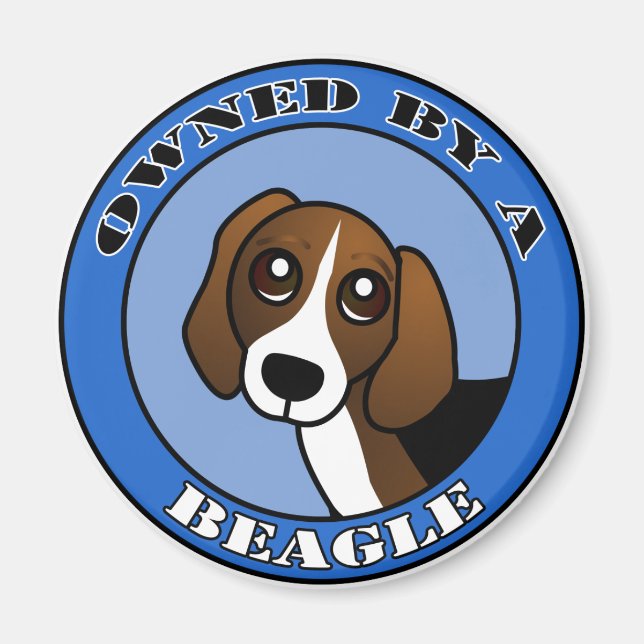 Imán Propiedad de A Beagle - Azul (Frente)