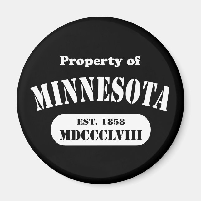 Imán Propiedad de Minnesota - ¡cualquier color! (Frente)