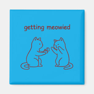 Imán Propuesta de compromiso de boda de gato Meowied