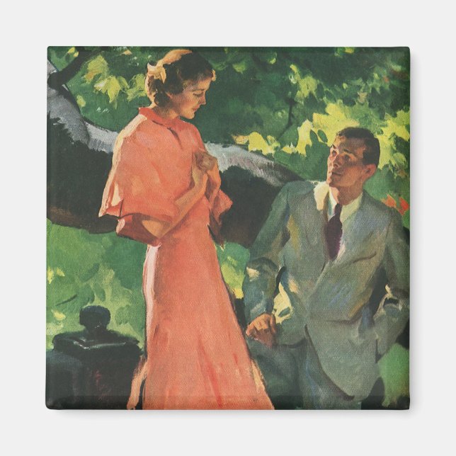 Imán Propuesta Vintage; ¿Te casarás conmigo? (Frente)