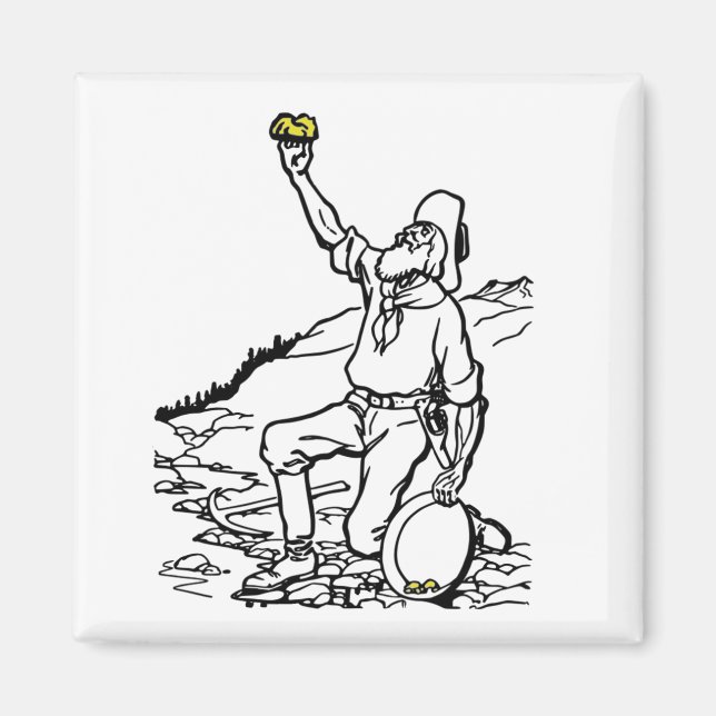 Imán Prospector minero de oro de antaño (Frente)