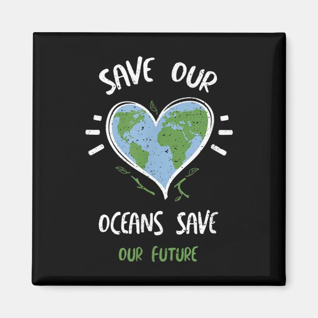 Imán Protección Ambiental. Salvemos nuestros océanos... (Frente)