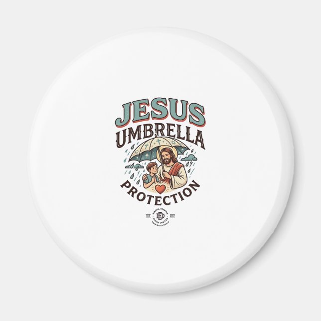 Imán Protección de paraguas de Jesús Protección de para (Frente)