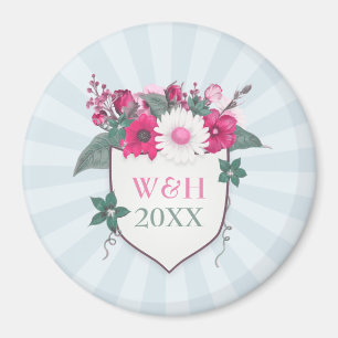 Imán Protector de monograma floral