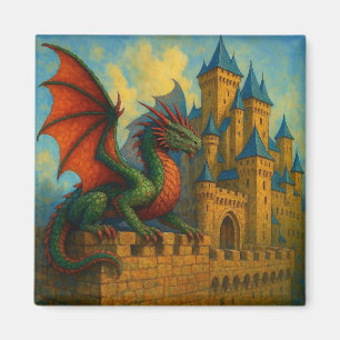 Imán Protector del castillo del dragón medieval