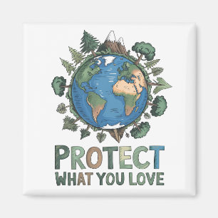 Imán Proteger lo que amas" Diseño ambiental de la Tierr
