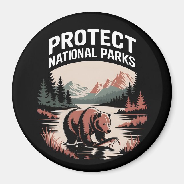 Imán Proteger nuestros Parques Nacionales (Frente)