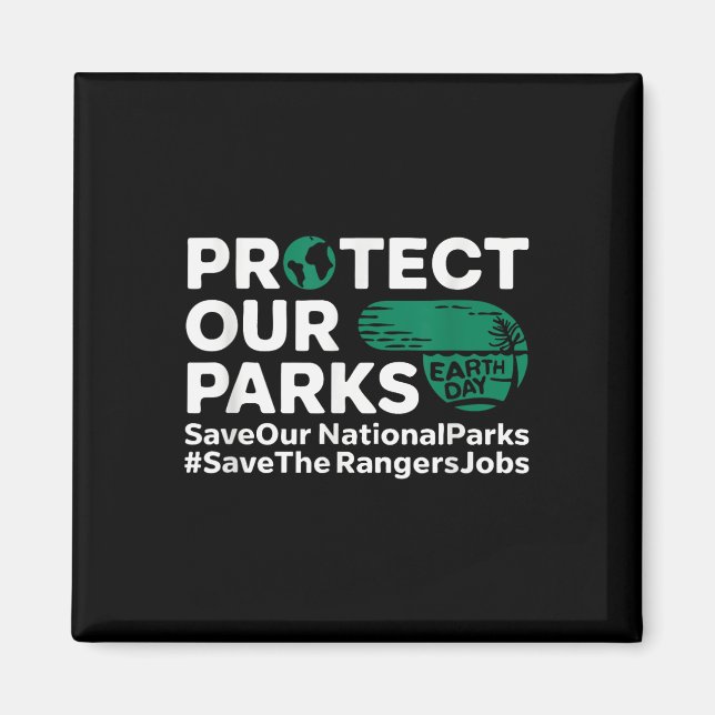 Imán Proteger Nuestros Parques Salvar Nuestros Parques  (Frente)