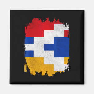 Imán Protesta con la bandera de Artsakh Armenia