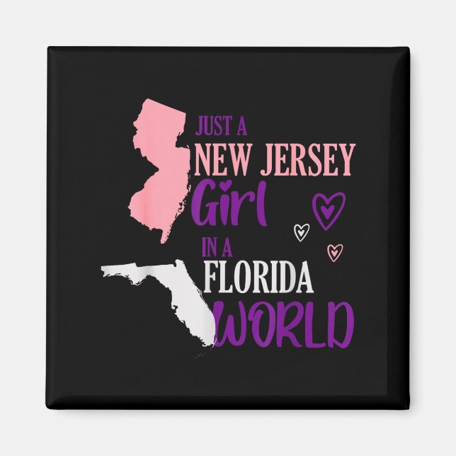 Imán Proud Girl Design Just A New Jersey Girl In A Flor (Frente)