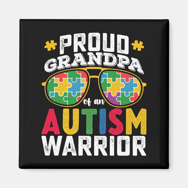 Imán Proud Grandpa Of An Autism Warrior Family (Frente)
