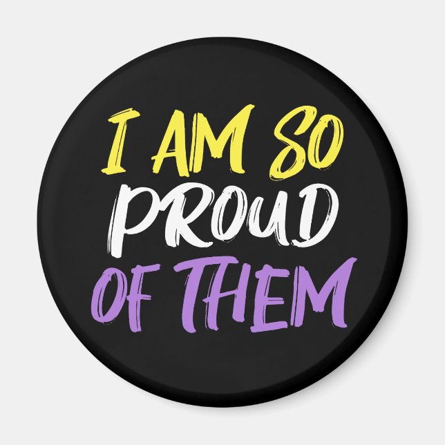 Imán Proud Parent of Nonbinary Child Mom or Dad (Frente)