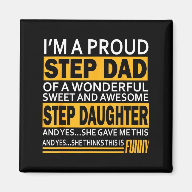 Imán Proud Step Dad Father Day Gift For Stepdad From St (Frente)