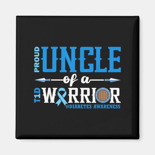 Imán Proud Uncle Of A T1d Warrior Diabetes Awareness Ri (Frente)