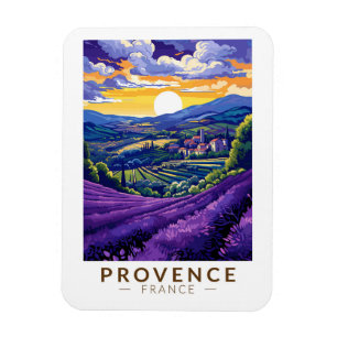Imán Provenza Francia Lavender Viaje Arte Vintage