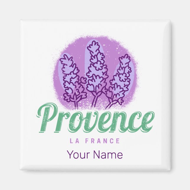 Imán Provenza Retro Lavender Riviera Francesa Francia (Frente)