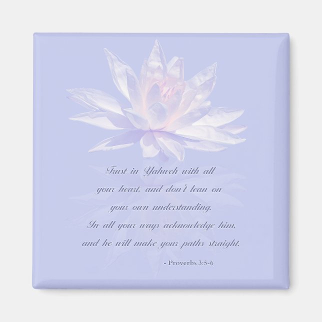 Imán Proverbios 3:5-6 | Verso de la Biblia (Frente)