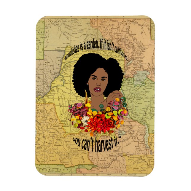 Imán Proverbios africanos de mujeres negras citan arte  (Vertical)