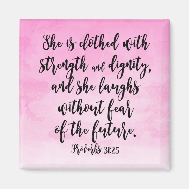 Imán Proverbios de color rosa 31 mujeres cristianas (Frente)