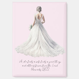 Imán Proverbs 18:22 Wedding Greeting Card