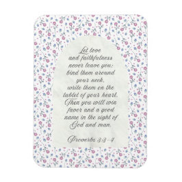 Imán Proverbs 3:3–4 Floral Scripture 
