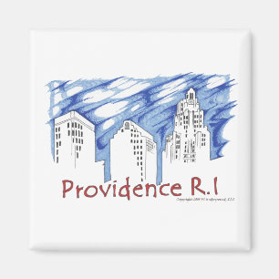 Imán Providence con horizonte azul