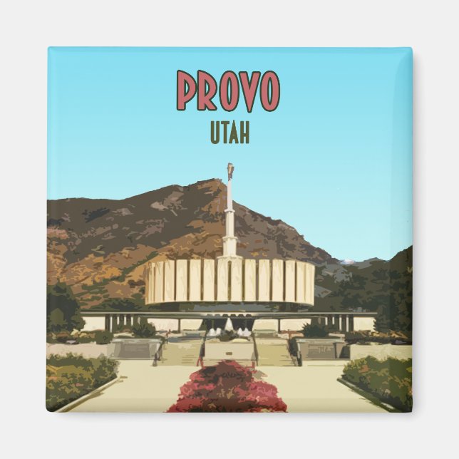 Imán Provo Utah Temple Vintage (Frente)