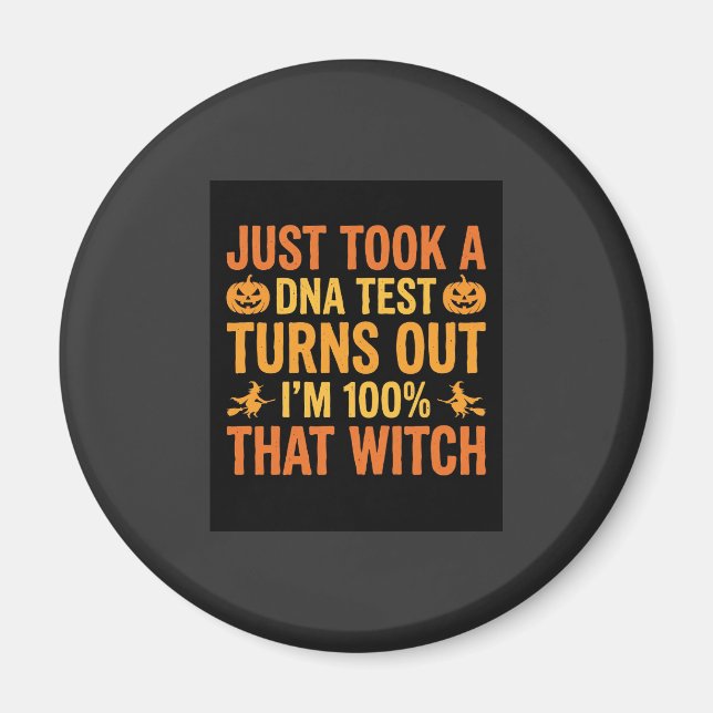 Imán Prueba de ADN de Bruja de Halloween Diseño Diverti (Frente)