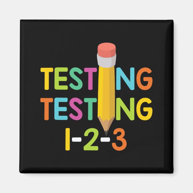 Imán Prueba de examen de día del profesor 1-2-3 (Frente)
