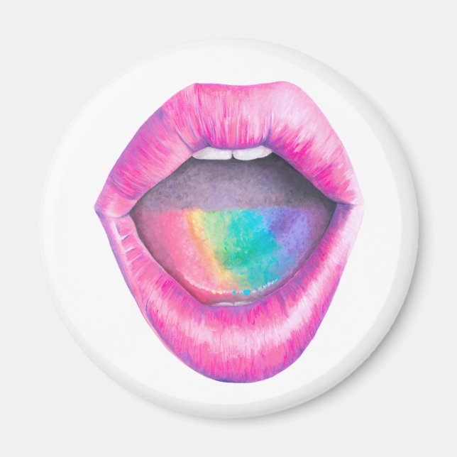 Imán Prueba el arcoiris LGBT una boca amorosa sexy (Frente)