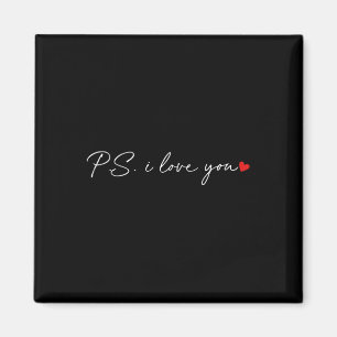 Imán Ps I Love You Day Día de San Valentín Purple Heart