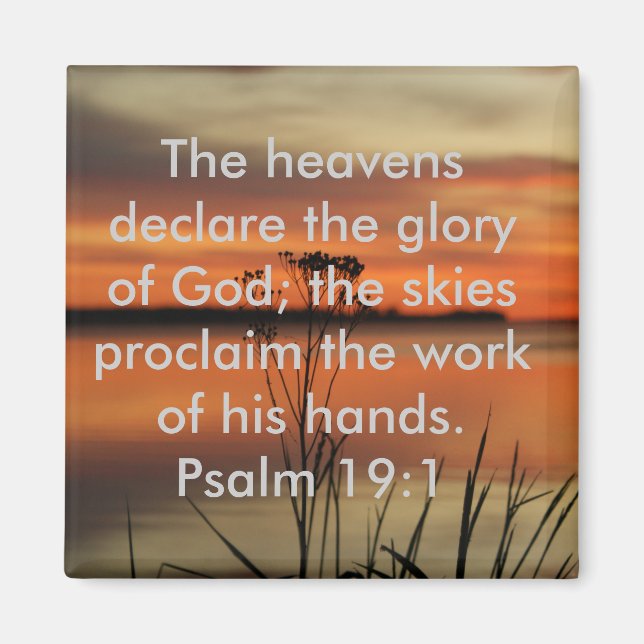 IMÁN PSALM 19:1 CRONOLOGÍA BIBLOSA HEAVENS DECLARE GLOR (Frente)