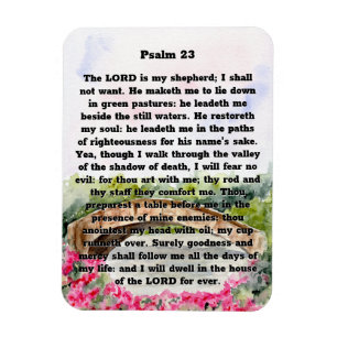 Imán Psalm 23 Puente acuático, flores rosas