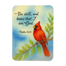 Imán Psalm 46:10 Be Still Red Cardinal Scripture Nature