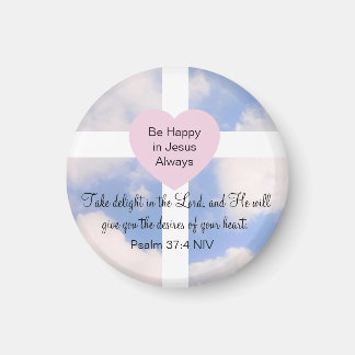 Imán Psalm Bible Verse Delight in the Lord Blue Sky 