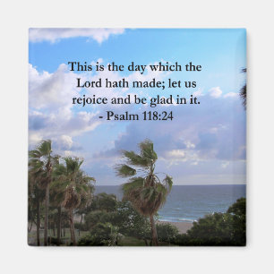 IMÁN PSALM TROPICAL 118:24 ÁRBOLES DE OCÉANO Y PALMERAS